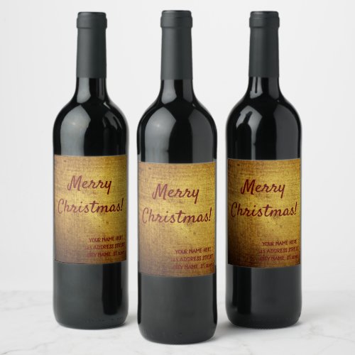 Vintage_Look gold usedpersonalized Wine Label