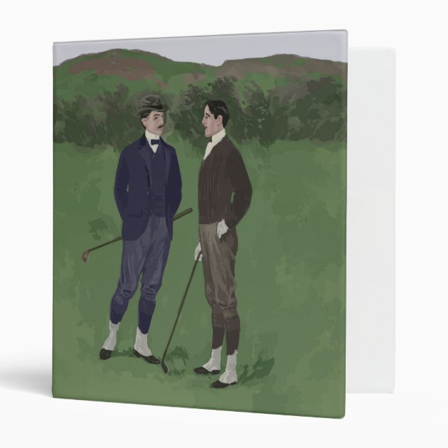 Vintage look golf scene binder (Front/Inside)