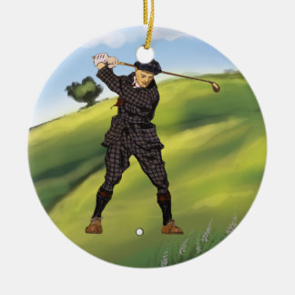 Vintage look Golfer Golf Ornament Pendant
