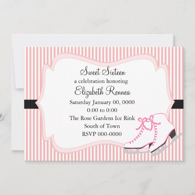 Vintage-look Ice Skates Invitation (Front)
