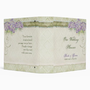 Vintage Look Lilac Hydrangea - Wedding Planner 3 Ring Binder