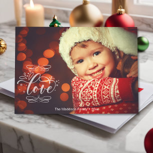 Vintage Look Love Holiday Photo Family Greeting