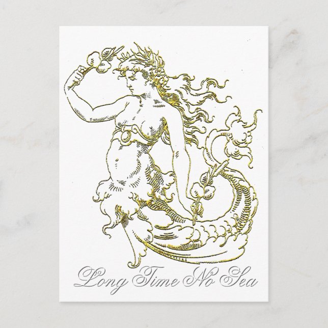Vintage Look Mermaid Personalize Postcard (Front)