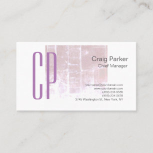 Vintage Look Monogram Professional Plain Simple Business Card