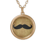 Vintage-Look Moustache Mustache Pendant Necklace