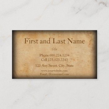 Vintage Look Old And Worn Business Card by Iggys_World at Zazzle