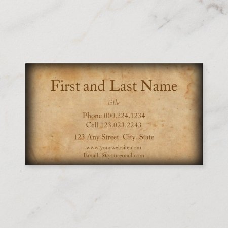 Vintage Look Old And Worn Business Card