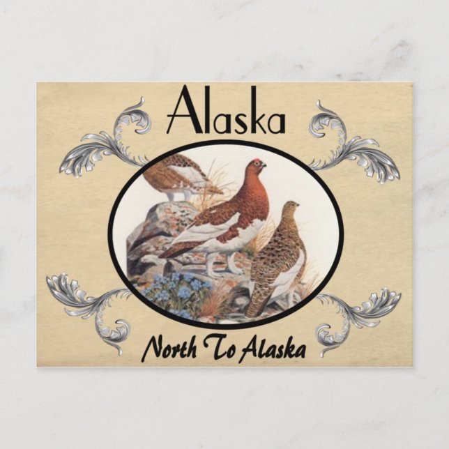 Vintage Look Old Postcard Alaska State (Front)