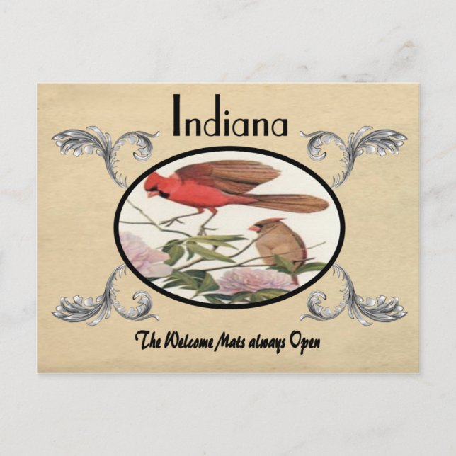 Vintage Look Old Postcard Indiana State (Front)