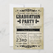 Vintage-Look Old-Time Graduation Party Invitation (Front)