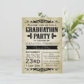 Vintage-Look Old-Time Graduation Party Invitation (Standing Front)