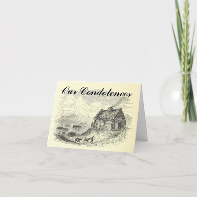 Vintage Look "Our Condolences" Sympathy Card (Front)