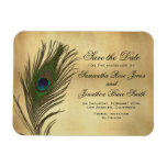 Vintage Look Peacock Feather Elegant Save The Date Magnet at Zazzle