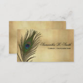 Vintage Look Peacock Feathers Elegant Business Card (Front/Back)