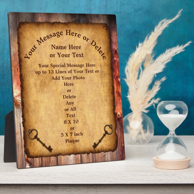 Vintage look Personalized Plaque for Any Occasion (Side)