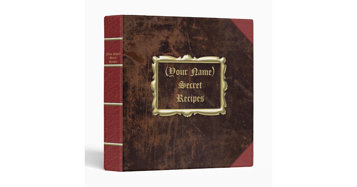Vintage look personalized recipe binder zazzle