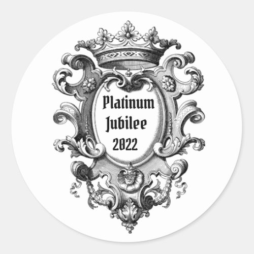 Vintage Look Platinum Jubilee 2022 Classic Round S Classic Round Sticker