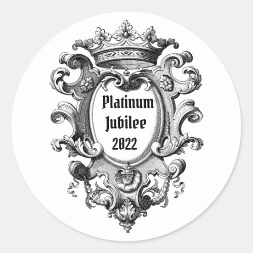 Vintage Look Platinum Jubilee 2022 Classic Round Sticker