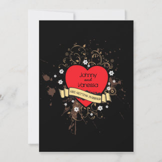Vintage Look Rock & Roll Music Themed Wedding Invitation