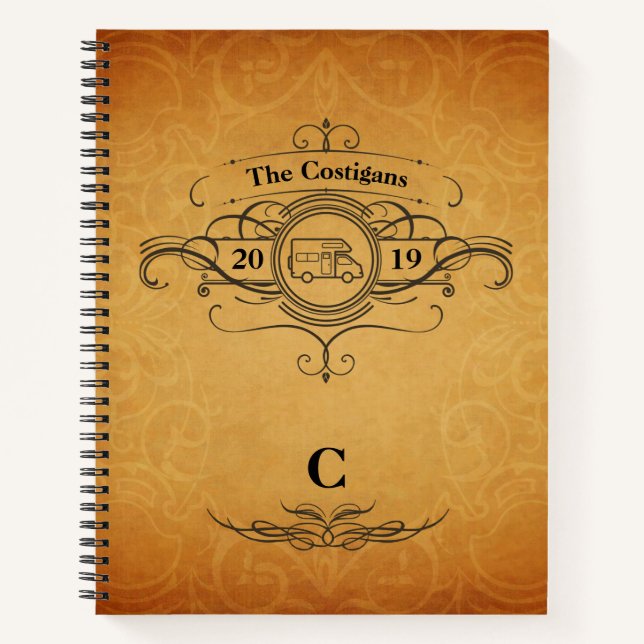 Vintage Look RV Motorhome Travel Journal (Front)