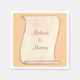 Vintage Look Scroll Brown Beige Napkins