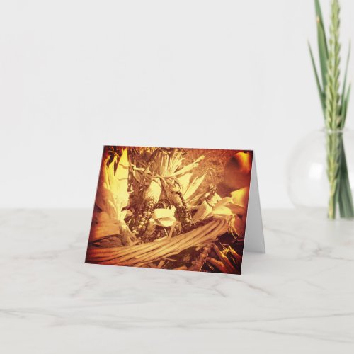 Vintage Look Sepia Indian Corn Fall Note Card