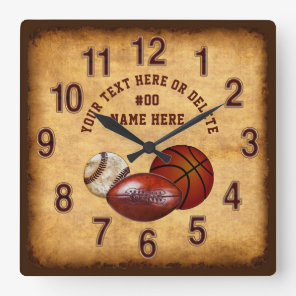 Vintage look Sports Themed Clocks, Man Cave Clock