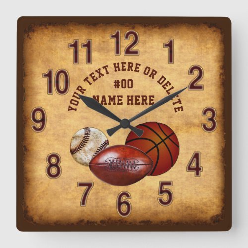 Vintage look Sports Themed Clocks Man Cave Clock