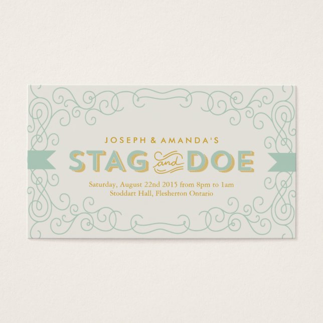 Vintage look Stag and Doe Event Ticket (Front)