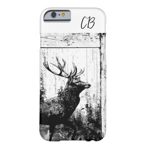 Vintage look Stag Custom Initials Deer Animal Barely There iPhone 6 Case