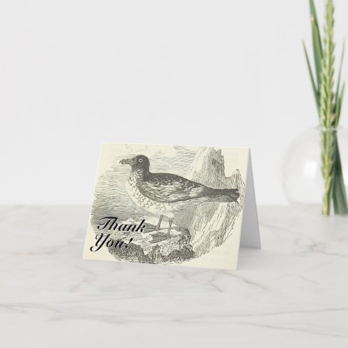 Vintage Look Standing Bird Thank You Card