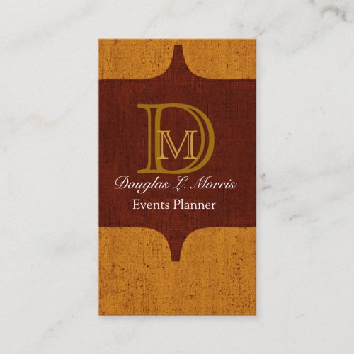 Antique Textured Monogrammed Business Card Template