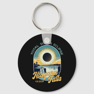Vintage Look Total Solar Eclipse Niagara Falls Keychain