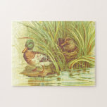 [ Thumbnail: Vintage Look, Two Ducks Near Some Water Puzzle ]