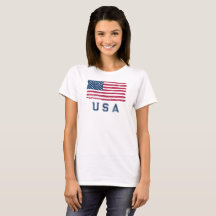 Vintage Look US Flag (Blue Text) Women's T-Shirt