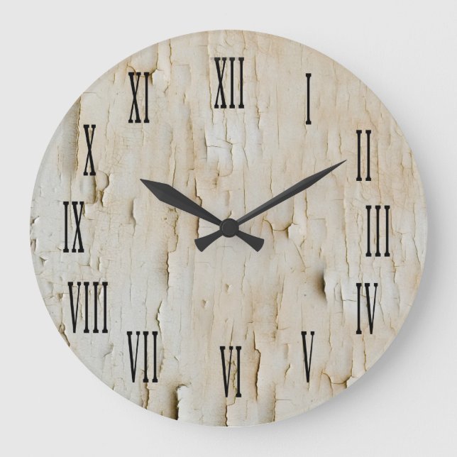 Vintage Look White Distressed Clock (Front)