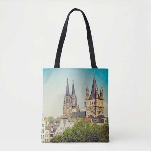 Vintage looking Koelner Dom Cologne Cathedral in K Tote Bag