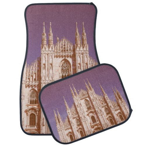 Vintage looking Milan cathedral aka Duomo di Milan Car Floor Mat