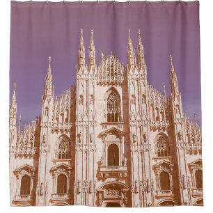 Vintage looking Milan cathedral aka Duomo di Milan Shower Curtain