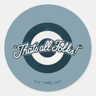Vintage LOONEY TUNES™ "THAT'S ALL FOLKS!™" Classic Round Sticker