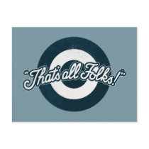 Vintage LOONEY TUNES™ "THAT'S ALL FOLKS!™" Postcard