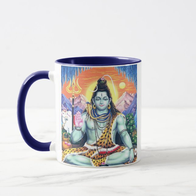 Vintage Lord Shiva - Samadhi Trishula Design Mug (Left)