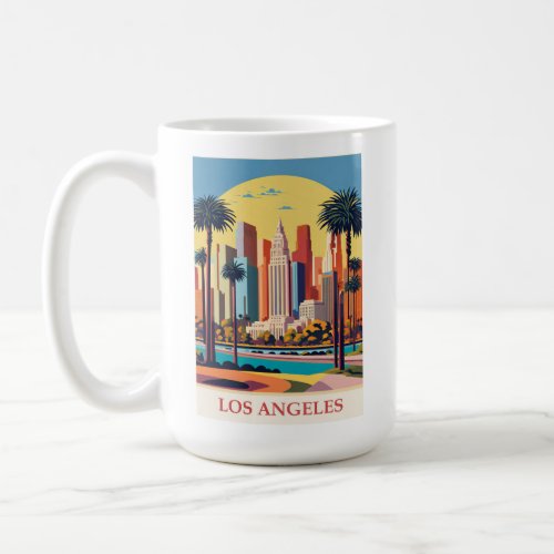 Vintage Los Angeles California City Skyline Travel Coffee Mug