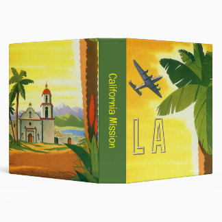 Vintage Los Angeles, California Mission with Palm 3 Ring Binder