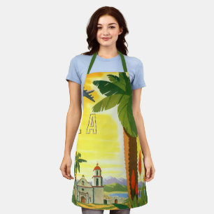 Vintage Los Angeles, California Mission with Palm Apron