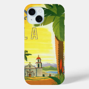 Vintage Los Angeles, California Mission with Palm iPhone 15 Case