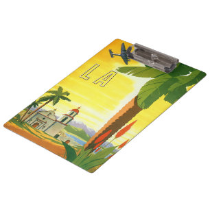 Vintage Los Angeles, California Mission with Palm Clipboard