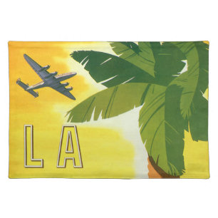 Vintage Los Angeles, California Mission with Palm Cloth Placemat