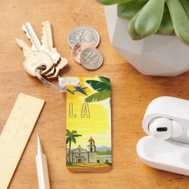 Vintage Los Angeles, California Mission with Palm Keychain (Desk)