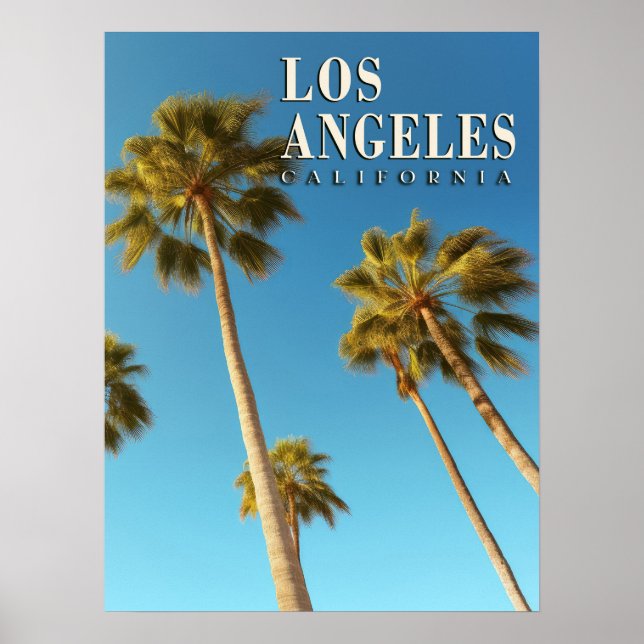 Vintage Los Angeles, California Palm Tree Travel Poster (Front)